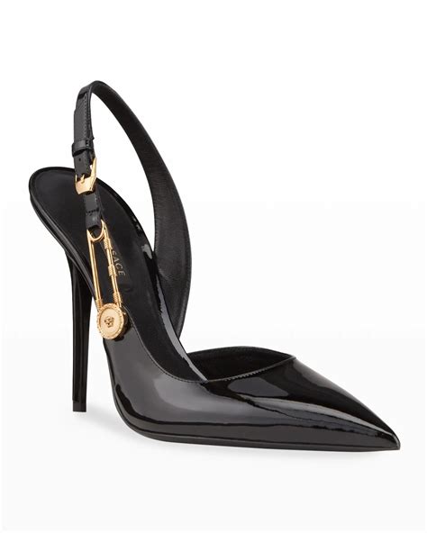 black versace pumps|versace safety pin heels.